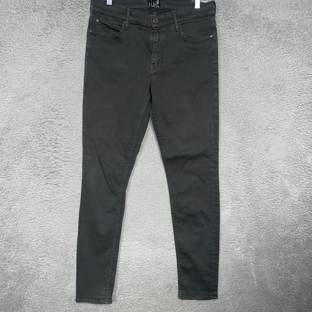 Mother x Freja The Muse Games Jeans Women's Sz 32 Dark Grey Stretch Skinny Denim